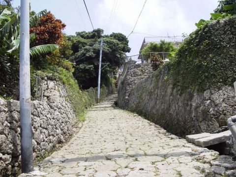 Stone-tiled path at Kinjo District