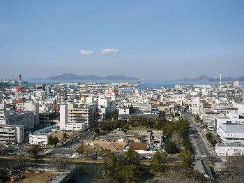 丸亀城からの眺望（北方面）